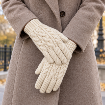 Novalunely Cable Knit Everyday Gloves – Soft Touch Casual Winter Accessories