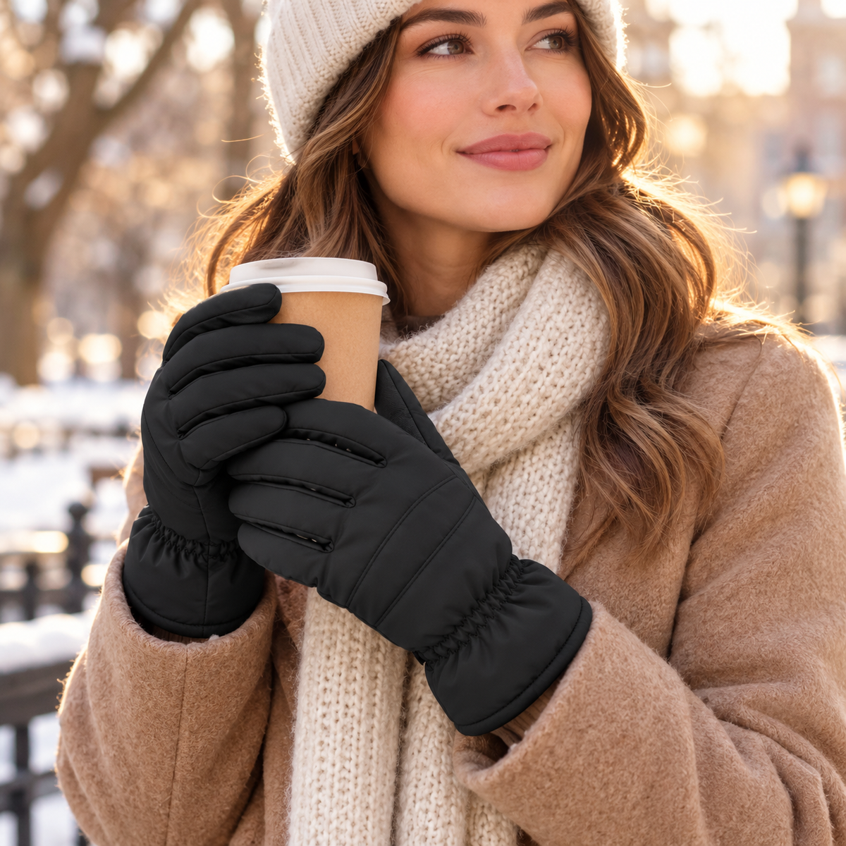 Novalunely Winter Outdoor Gloves – Full Finger Cold Weather Gloves for Everyday Activities