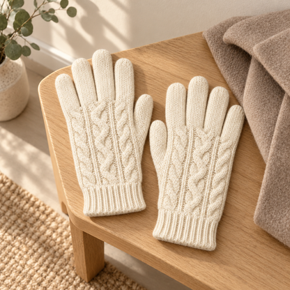 Novalunely Cable Knit Everyday Gloves – Soft Touch Casual Winter Accessories