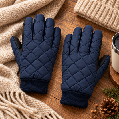Novalunely Quilted Winter Gloves – Full Finger Outdoor Gloves for Cold Weather Activities