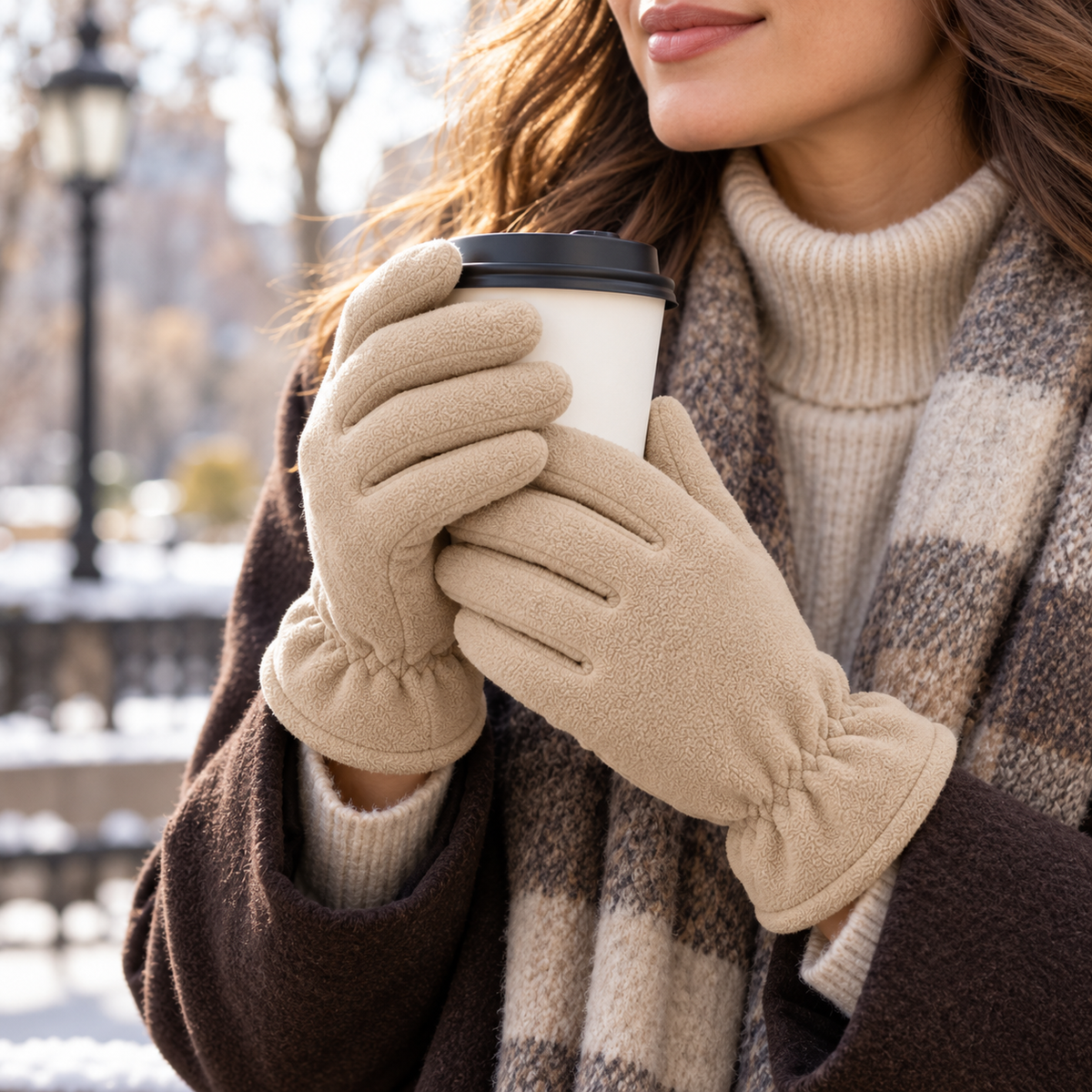 Novalunely Soft Fleece Everyday Gloves – Minimalist Casual Gloves for Daily Wear
