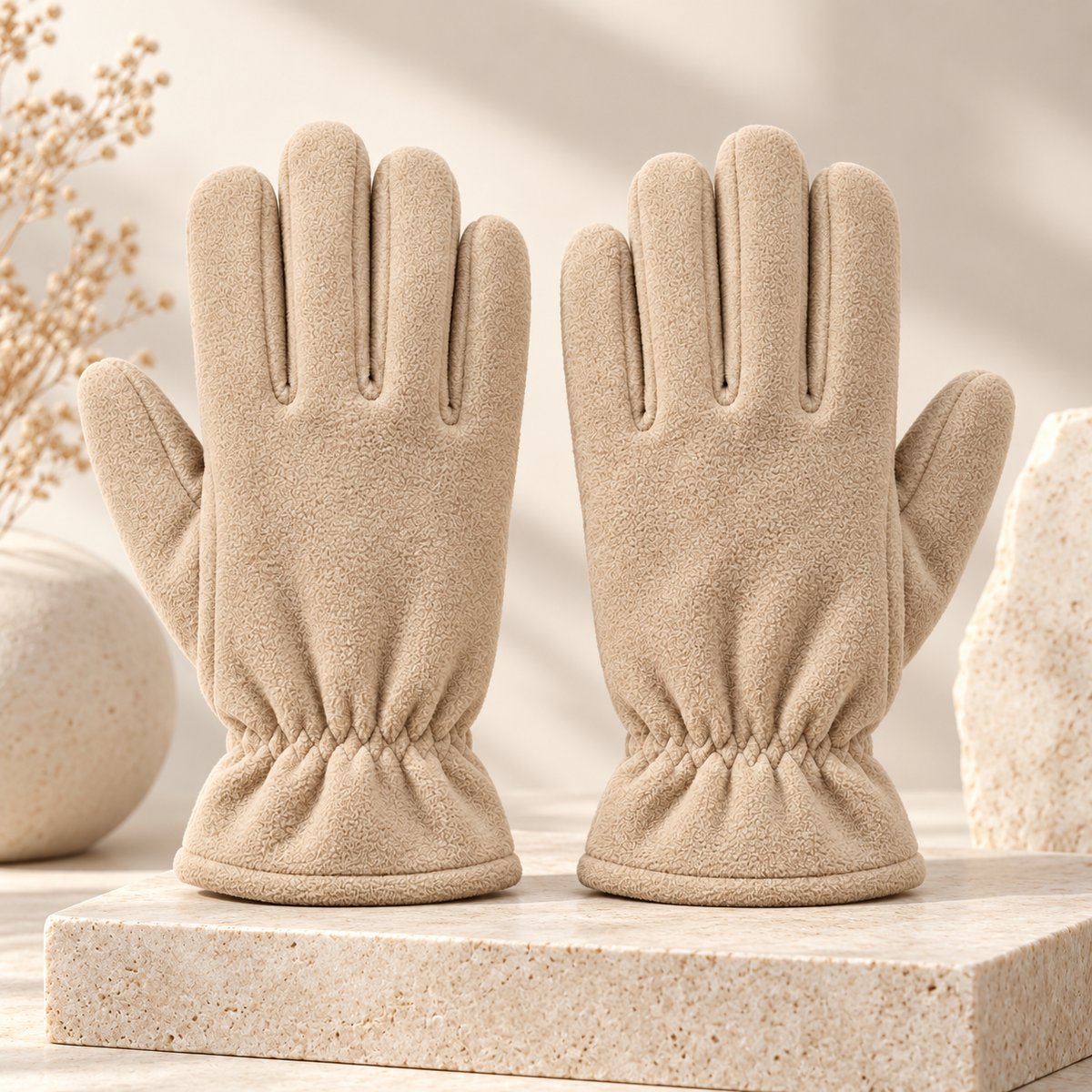Novalunely Soft Fleece Everyday Gloves – Minimalist Casual Gloves for Daily Wear
