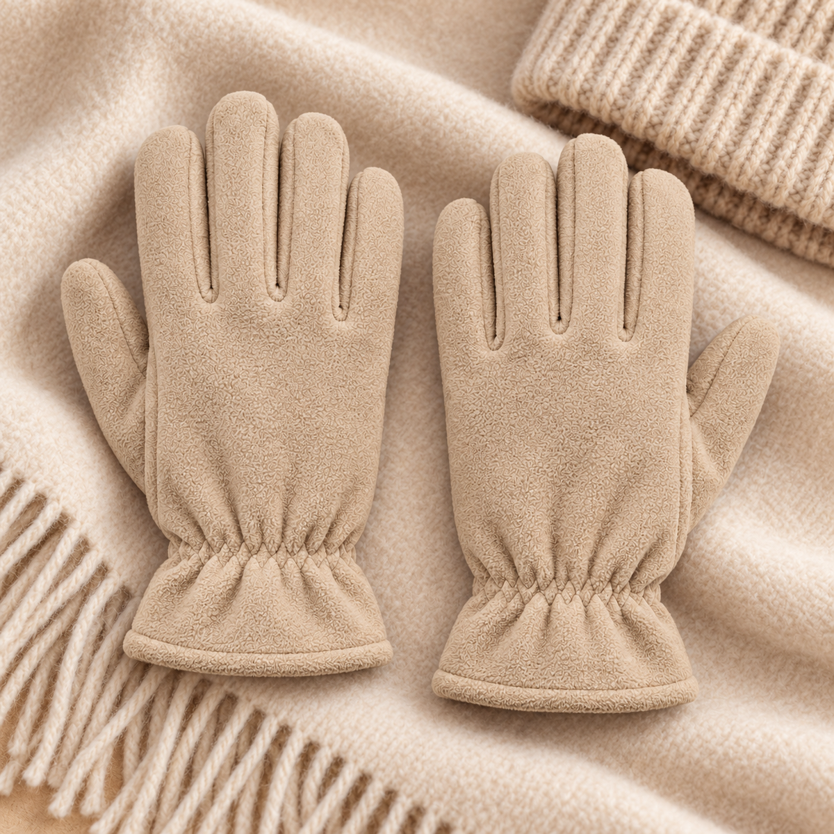 Novalunely Soft Fleece Everyday Gloves – Minimalist Casual Gloves for Daily Wear