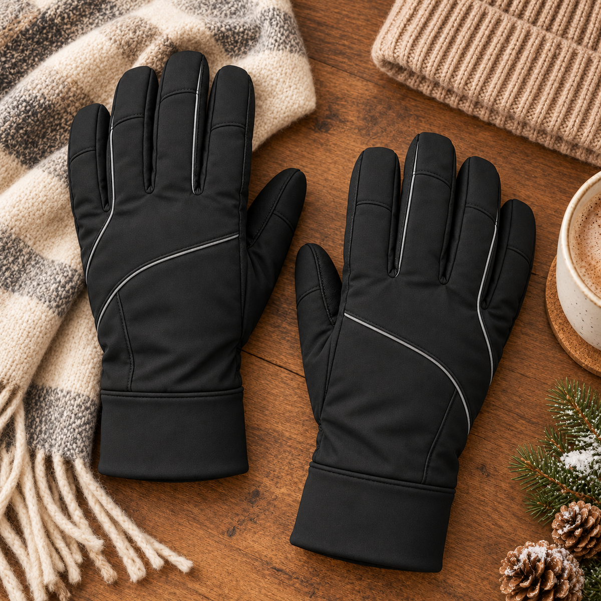 Novalunely Winter Outdoor Gloves – Full Finger Cold Weather Gloves with Extended Cuff