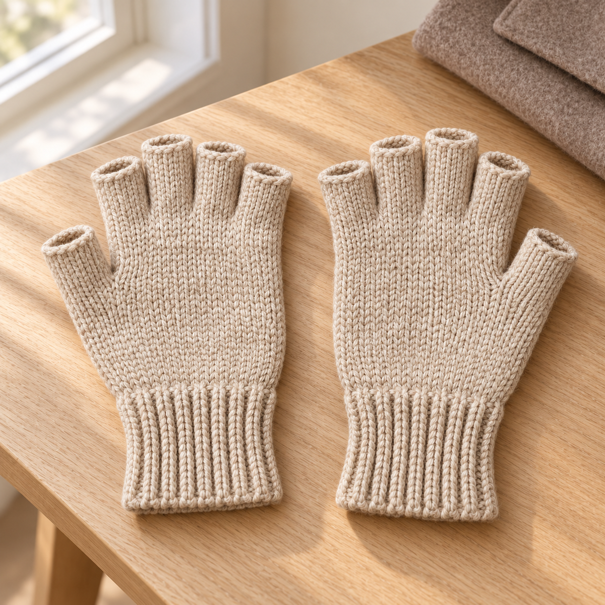 Novalunely Fingerless Knit Everyday Gloves – Cozy Casual Hand Warmers for Daily Wear