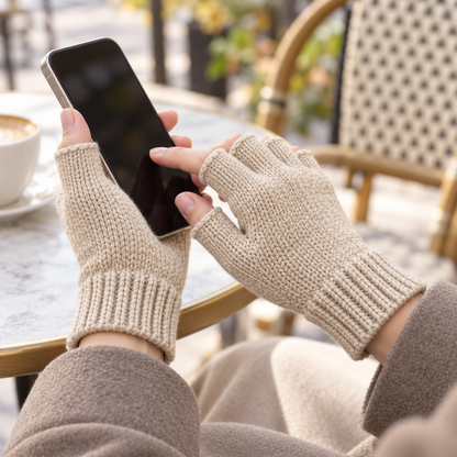 Novalunely Fingerless Knit Everyday Gloves – Cozy Casual Hand Warmers for Daily Wear
