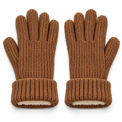 Novalunely Knitted Winter Gloves – Soft Full Finger Gloves with Ribbed Cuff for Everyday Wear