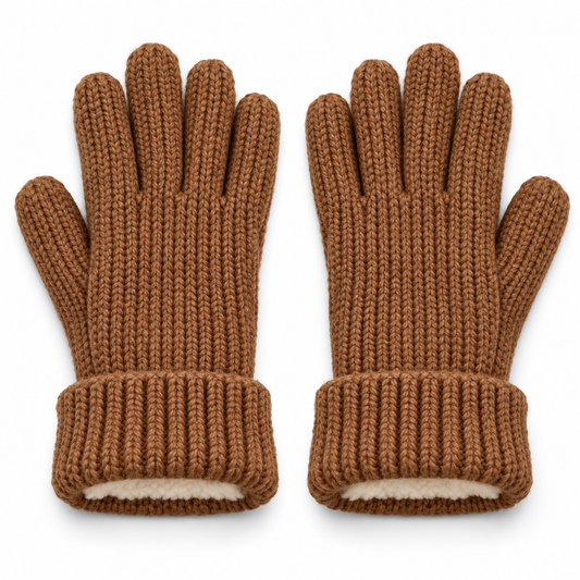 Novalunely Knitted Winter Gloves – Soft Full Finger Gloves with Ribbed Cuff for Everyday Wear