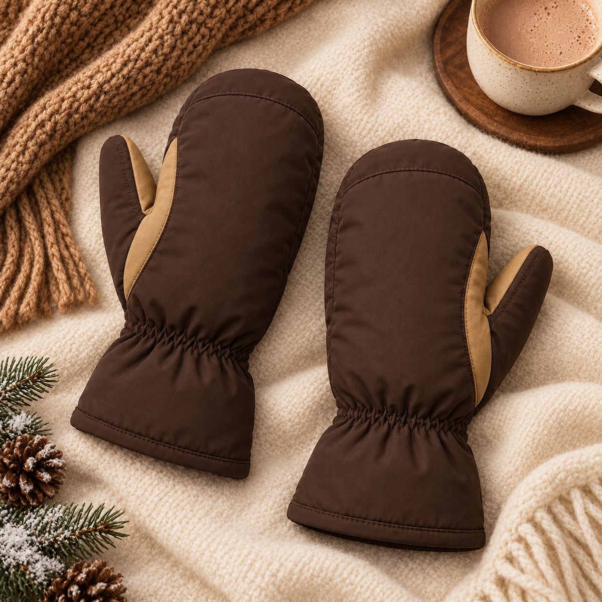 Novalunely Winter Mittens – Full Coverage Cold Weather Gloves with Extended Cuff