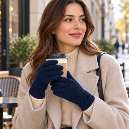 Novalunely Classic Knit Everyday Gloves – Simple Casual Gloves for Daily Wear