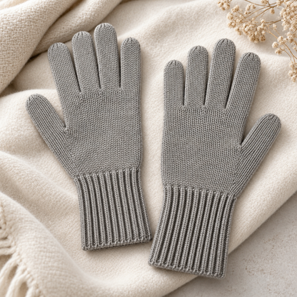 Novalunely Classic Rib Knit Everyday Gloves – Soft Casual Gloves for Daily Wear